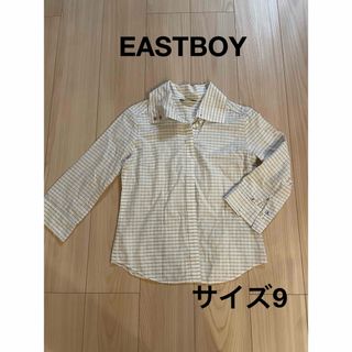 イーストボーイ(EASTBOY)の＊イーストボーイ：サイズ9：白色に青色のチェック柄の七分袖シャツ＊(シャツ/ブラウス(長袖/七分))