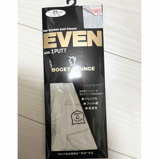 新品 メンズ ゴルフ グローブ 白 25cm EVEN ホワイト(手袋)