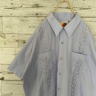 GUAYABERA メンズ　キューバシャツ　開襟　刺繍　XL C1S(シャツ)