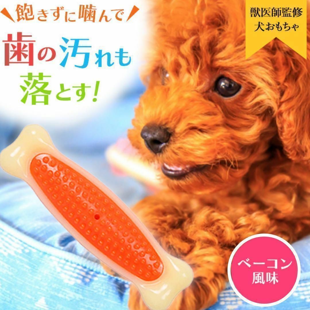 犬 おもちゃ おやつ 噛む デンタルトイ ボーン 歯磨き ベーコン 壊れないS その他のペット用品(犬)の商品写真