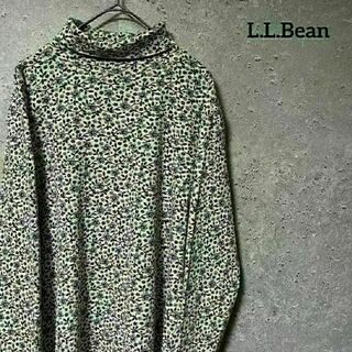 エルエルビーン(L.L.Bean)の70's L.L.Bean エルエルビーン 長袖 タートルネック 総柄 花柄 M(Tシャツ(長袖/七分))