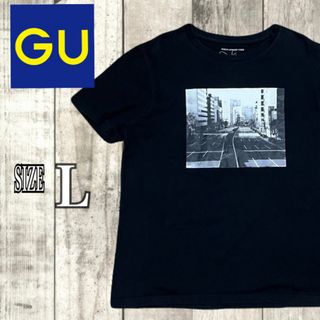 ジーユー(GU)のGU TOKYO STREET VIEW メンズ　グラフィックTシャツ 黒 L(Tシャツ/カットソー(半袖/袖なし))