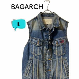 BAGARCH バガーチ ダメージ加工　デニムベスト　L(ベスト)