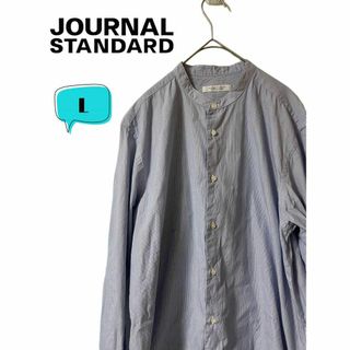 ジャーナルスタンダード(JOURNAL STANDARD)のJOURNAL STANDARD 　ノーカラーストライプシャツ　L(シャツ)