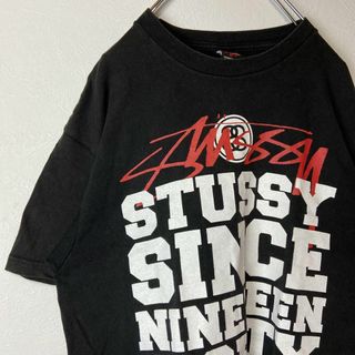 ステューシー(STUSSY)の【メキシコ製、sinceTシャツ】stussyでかろごプリント古着ブラック黒M(Tシャツ/カットソー(半袖/袖なし))