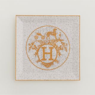 エルメス(Hermes)の【新品・未使用品】エルメス モザイク 24 プレート 正方形 カレ ゴールド(食器)