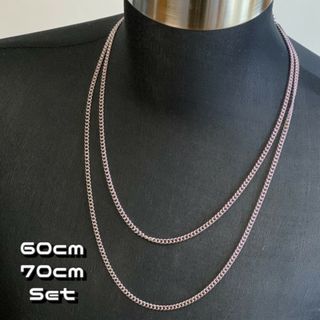 2set チェーンネックレス 60cm 70cm 重ね付けに アクセサリー(ネックレス)