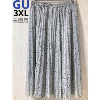 ジーユー(GU)のGU フラワープリーツ ロングスカート 3XL 未使用(ロングスカート)