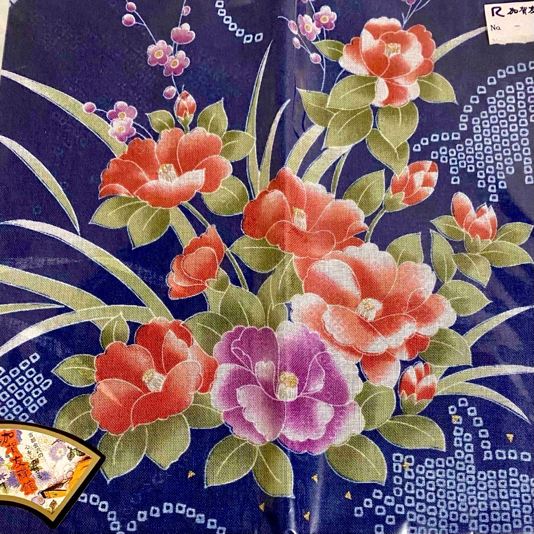 加賀友禅館 藍染めハンカチ 2枚セット レディースのファッション小物(ハンカチ)の商品写真