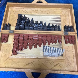 木製　チェス　バリ島　土産(オセロ/チェス)