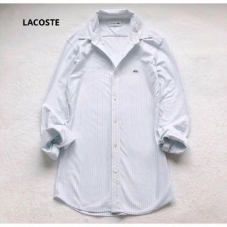 LACOSTE ラコステ ストライプ　ストレッチ　ニット　シャツ　XS SLIM