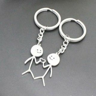 【418番】ふたりハート丸顔タイプ　キーホルダー　在庫2(キーホルダー)