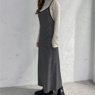 【限定品】apresjourmignon ボーダーキャミワンピ　Mサイズ(ロングワンピース/マキシワンピース)