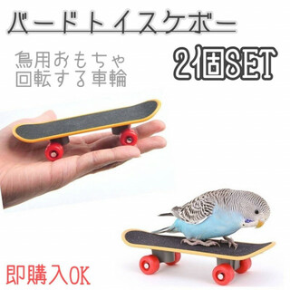 バードトイ　スケボー　２個　鳥　おもちゃ　知育玩具　インコ　小型　ペット　指スケ(鳥)