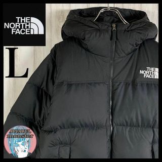 ザノースフェイス(THE NORTH FACE)の【超人気モデル】ノースフェイス ヌプシ ブラック L 刺繍ロゴ ダウンジャケット(ダウンジャケット)