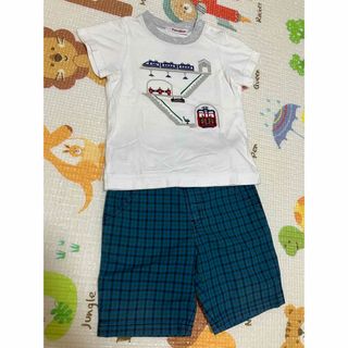 ファミリア(familiar)のファミリア　tシャツ　チェックパンツのセット　美品(Tシャツ/カットソー)