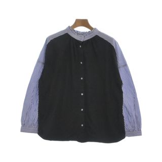 PONT DE CHALONS Tシャツ・カットソー -(M位) 黒x青x白 【古着】【中古】(カットソー(半袖/袖なし))