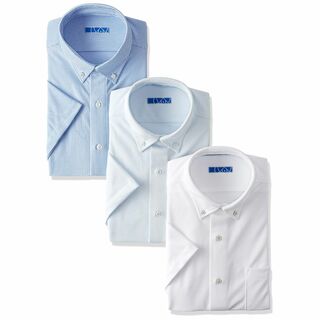 [ドレスコード101] ノーアイロン 半袖ワイシャツ 3枚セット ニットシャツ (その他)