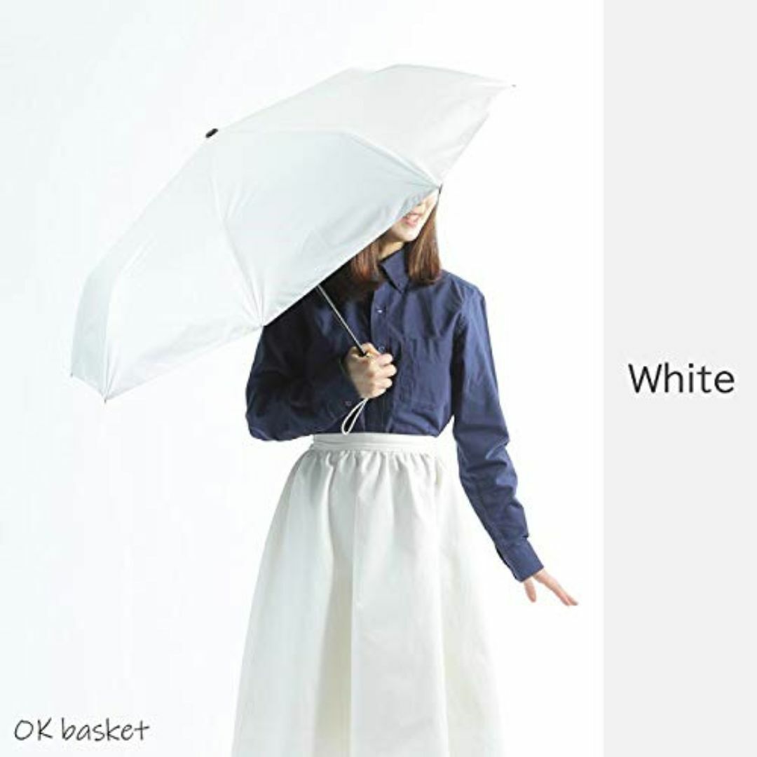 【色: ホワイト】折り畳み傘 折りたたみ 日傘 自動開閉 軽量 高強度グラスファ レディースのファッション小物(その他)の商品写真