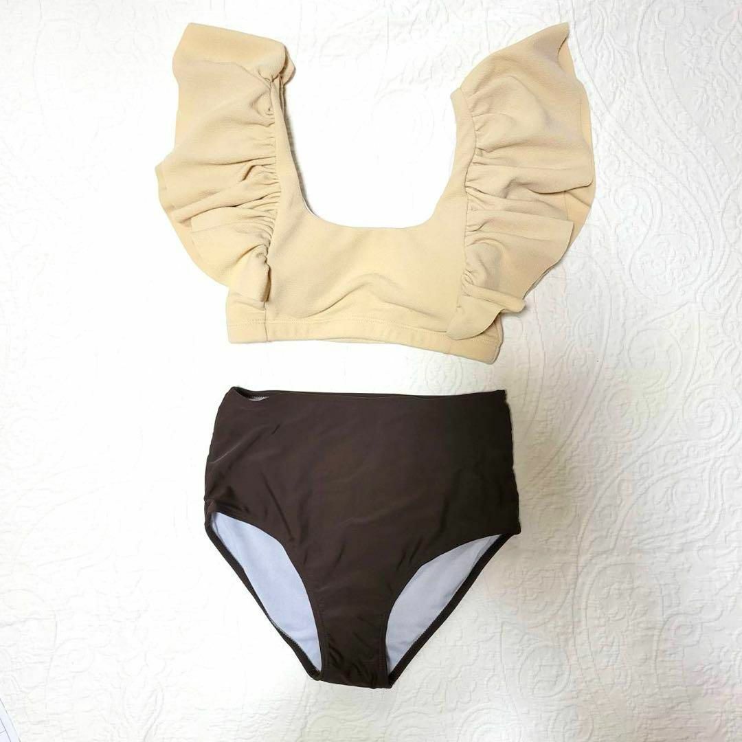 ラッフル レディース水着 セパレート 体型カバー ハイウエスト タンキニ M レディースの水着/浴衣(水着)の商品写真