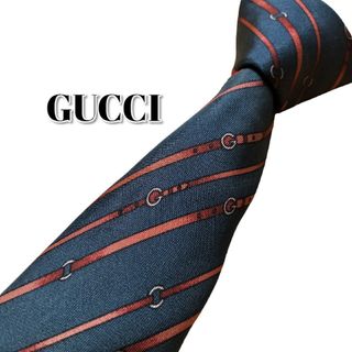 グッチ(Gucci)の★GUCCI★　グッチ　ネイビー系　ストライプ　イタリア製(ネクタイ)