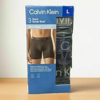 カルバンクライン(Calvin Klein)の【新品・未開封】カルバンクライン マイクロメッシュ ボクサーパンツ 3枚 L 黒(ボクサーパンツ)