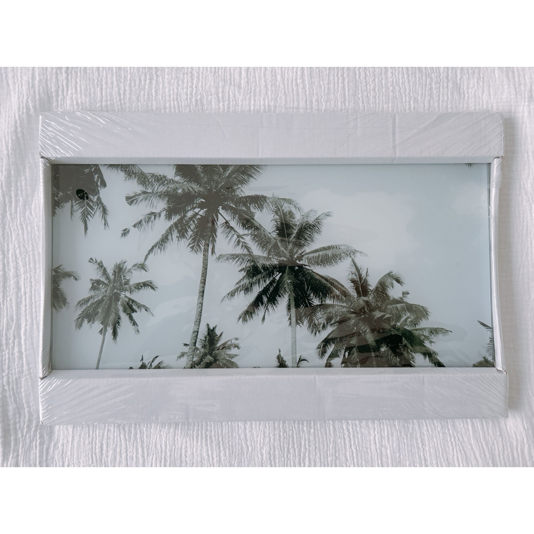 【新品】ガラスアートピクチャー ヤシの木 エンタメ/ホビーの美術品/アンティーク(絵画/タペストリー)の商品写真