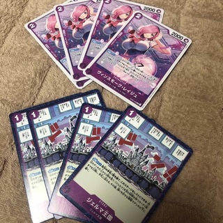 ワンピース(ONE PIECE)のワンピースカ－ド　紫　レイジュ　ジェルマ王国　各４枚(シングルカード)