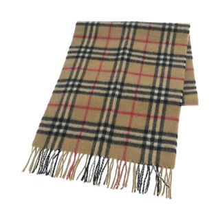 BURBERRY - BURBERRY バーバリー マフラー - ベージュx黒x赤等(チェック) 【古着】【中古】