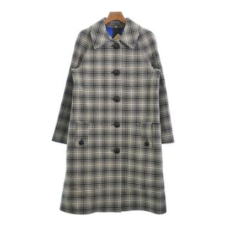 バーバリー(BURBERRY)のBURBERRY ステンカラーコート 40(M位) 白x黒(チェック) 【古着】【中古】(その他)