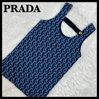 プラダ PRADA☆ノースリーブニット 総柄 19SS 入手困難 即完売注意