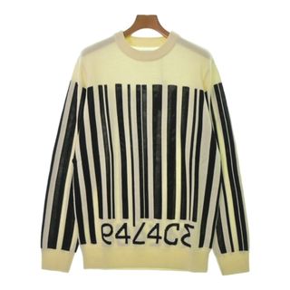 パレス(PALACE)のPALACE パレス ニット・セーター L アイボリーx黒 【古着】【中古】(ニット/セーター)