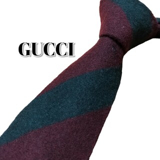 グッチ(Gucci)の★GUCCI★　グッチ　レッド/ブラック系　ストライプ　イタリア製(ネクタイ)