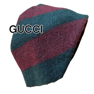 グッチ(Gucci)の【GUCCI】　グッチ　レッド/ブラック系　ストライプ　イタリア製(ネクタイ)