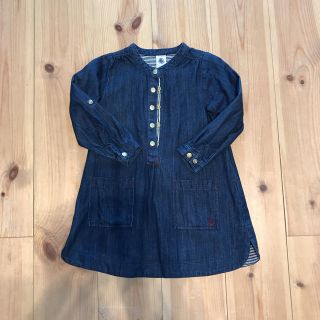 プチバトー(PETIT BATEAU)のプチバトー 3ans / 94cm デニムワンピース(ワンピース)