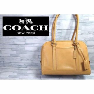 コーチ(COACH)のCOACH コーチ ベージュ レザー 7786 トートバッグ ハンドバッグ(トートバッグ)