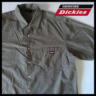 Dickies チェック シャツ オーバーサイズ ワンポイント ロゴ 半袖 古着