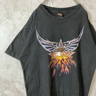 ハーレーダビッドソン(Harley Davidson)の【usa製、両面プリントロゴ】ハーレーダビッドソン古着Tシャツ黒ストリートL(Tシャツ/カットソー(半袖/袖なし))