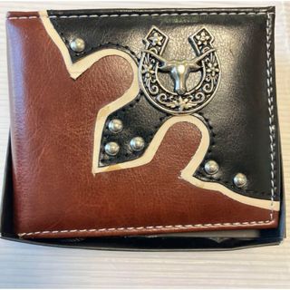 送料無料 新品 VEGAN LEATHER HANDCRAFTED 二つ折り財布(折り財布)