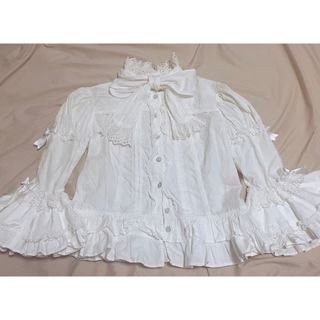 アンジェリックプリティー(Angelic Pretty)の【傷汚れあり】angelic pretty 姫袖　ボウタイ　ブラウス(シャツ/ブラウス(長袖/七分))