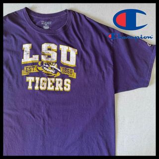 チャンピオン(Champion)のチャンピオン Tシャツ カレッジ タイガース チームロゴ LSU オーバーサイズ(Tシャツ/カットソー(半袖/袖なし))