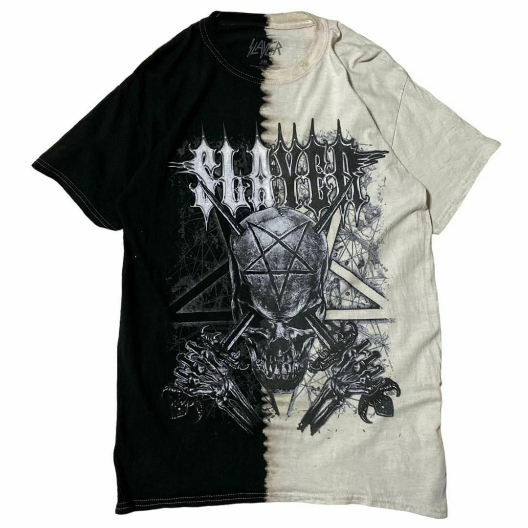 MUSIC TEE(ミュージックティー)のスレイヤー メタルバンド 半袖バンドTシャツ スカル ロックT バンTx74① メンズのトップス(Tシャツ/カットソー(半袖/袖なし))の商品写真