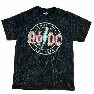 ミュージックティー(MUSIC TEE)のGILDAN AC/DC 半袖バンドTシャツ ロックT バンT タイダイa17(Tシャツ/カットソー(半袖/袖なし))