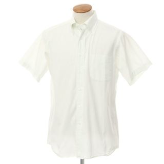 ランバンコレクション(LANVIN COLLECTION)の【中古】ランバンコレクション LANVIN COLLECTION コットン ボタンダウン 半袖シャツ ペールグリーンxホワイト【サイズ40】【メンズ】(シャツ)