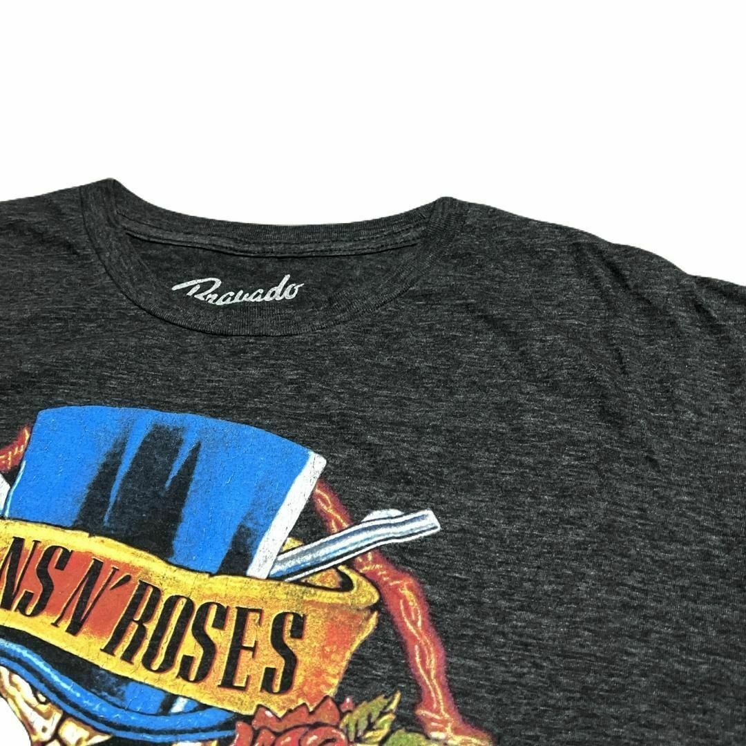 MUSIC TEE(ミュージックティー)のGUNS N' ROSES 半袖バンドTシャツ 拳銃 バラ スカル ba2 メンズのトップス(Tシャツ/カットソー(半袖/袖なし))の商品写真