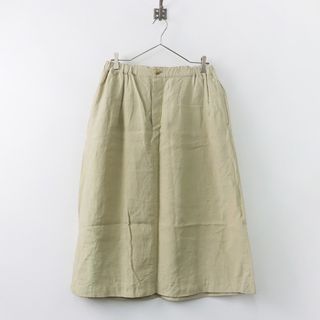 マーガレットハウエル(MARGARET HOWELL)のマーガレットハウエル MARGARET HOWELL DENSE FINE LINEN POPLIN リネン スカート 3/ベージュ ボトムス【2400013847407】(ひざ丈スカート)