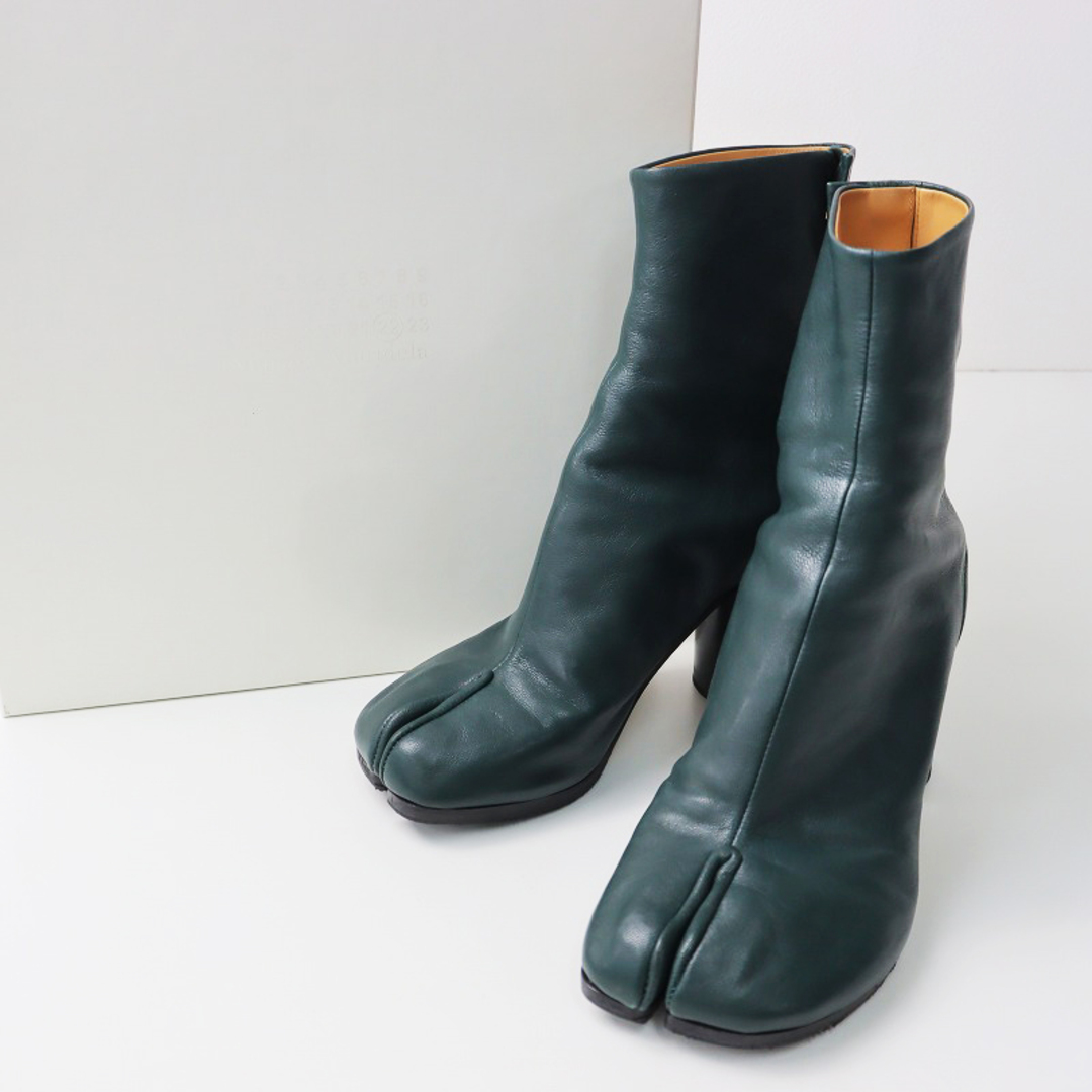 2022AW 定価14.3万 メゾンマルジェラ Maison Margiela TABI BOOTS タビブーツ 36/グリーン ヴィンテージレザー【2400013854757】