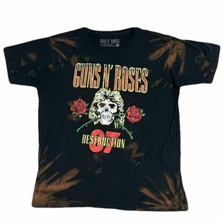 ミュージックティー(MUSIC TEE)のGUNSN'ROSES 半袖バンドTシャツ タイダイ スカル ロックT ba4(Tシャツ/カットソー(半袖/袖なし))