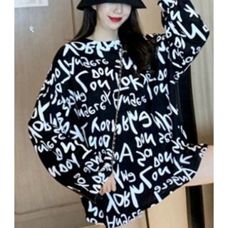 ★人気商品★　レディース　トップス　長袖　ロンＴ　Ｌサイズ　アルファベット(Tシャツ(長袖/七分))