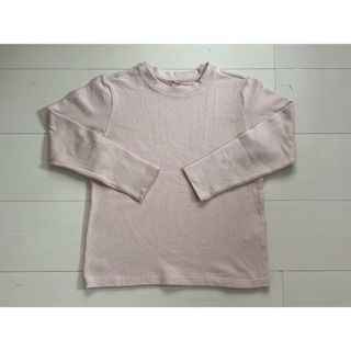 ユニクロ(UNIQLO)のユニクロ　ソフトニットフリースクルーネックT 長袖　ピンク　130cm(Tシャツ/カットソー)